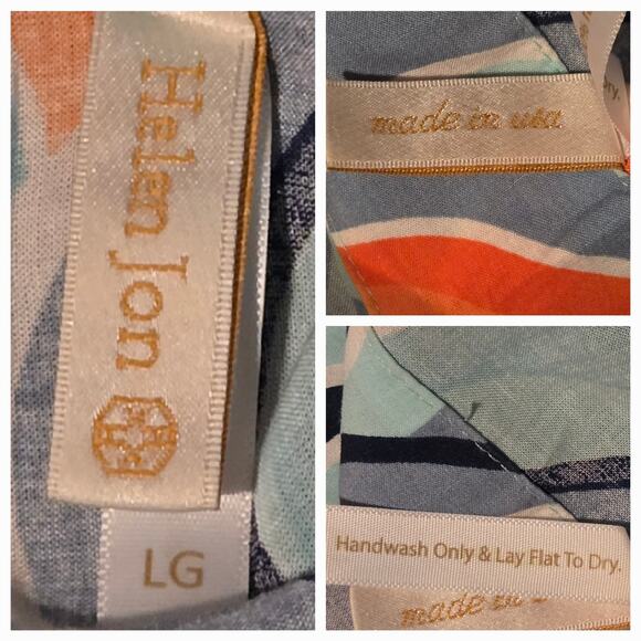 Helen Jon Print Tunic Style Dress with Side Slits Size Large - Picture 5 of 5